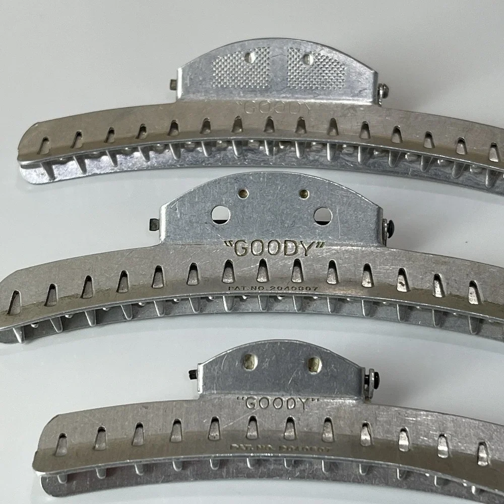 Vintage 1930s GOODY Aluminum Wave Setter Hair Clips Finger Wave Marcel Clamps